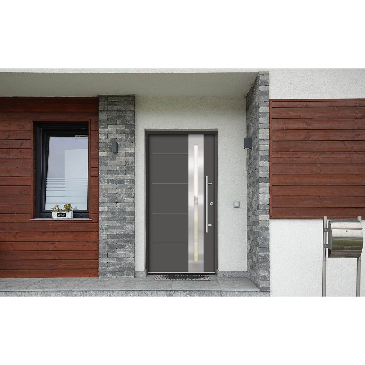 SplenDoor  Premium-Haustür Passivedoor Eksjo RC2 energiesparend einbruchsicher anthrazit 100 x 210 cm rechts Bild 2