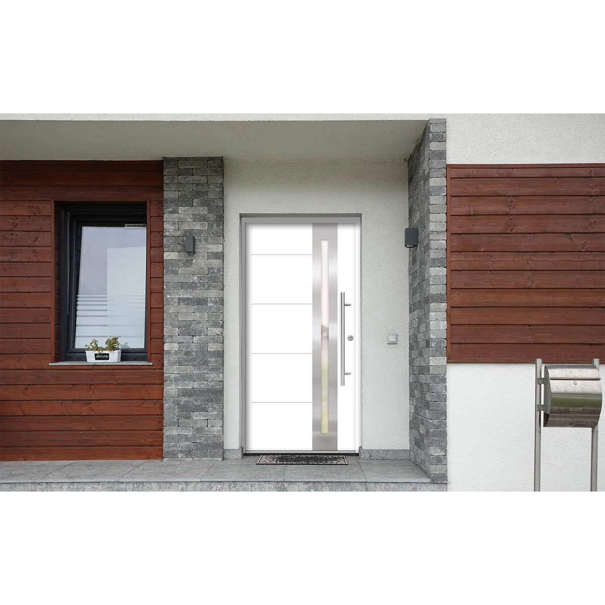 SplenDoor  Premium-Haustür Passivedoor Eksjo RC2 energiesparend einbruchsicher weiss 100 x 210 cm rechts Bild 2