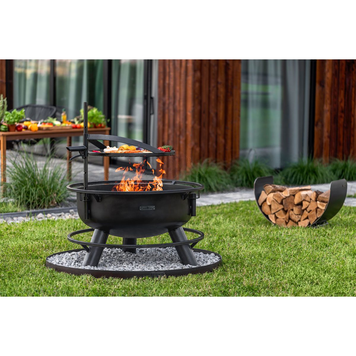 CookKing Feuerschale Bandito 80 inkl. Zubehör 94x110cm Schwarz Bild 4