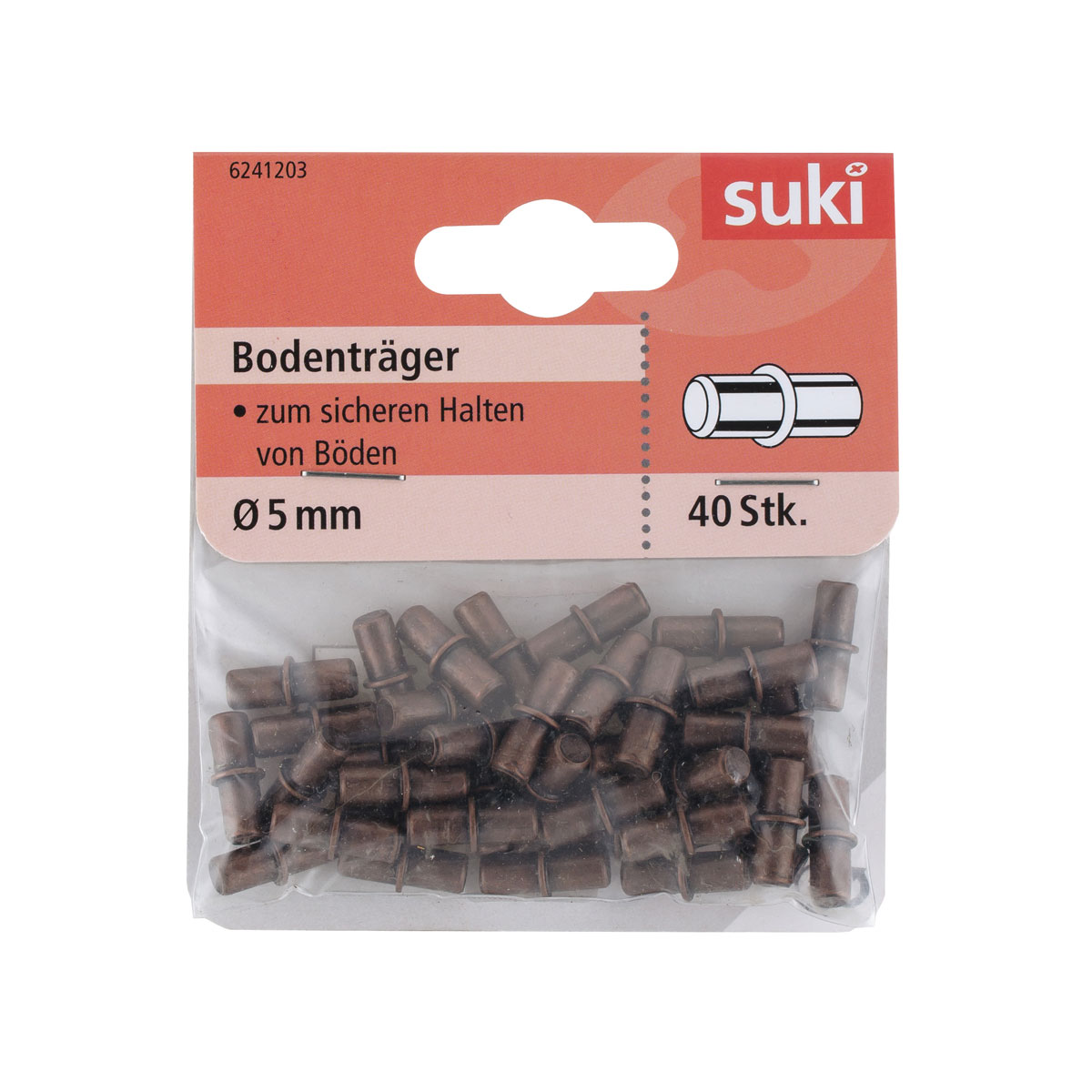 Suki Bodenträger Kunststoff Durchmesser 0,5 x 0,8 cm brüniert 40 Stück Bild 1