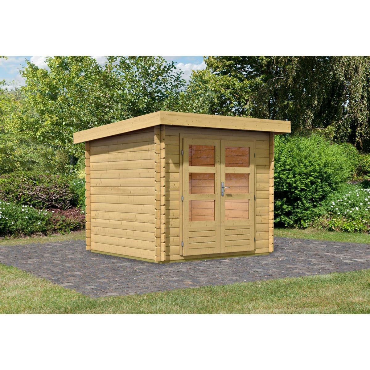 Karibu Gartenhaus Bastrup naturbelassen 237 x 220 x 237 cm Bild 2