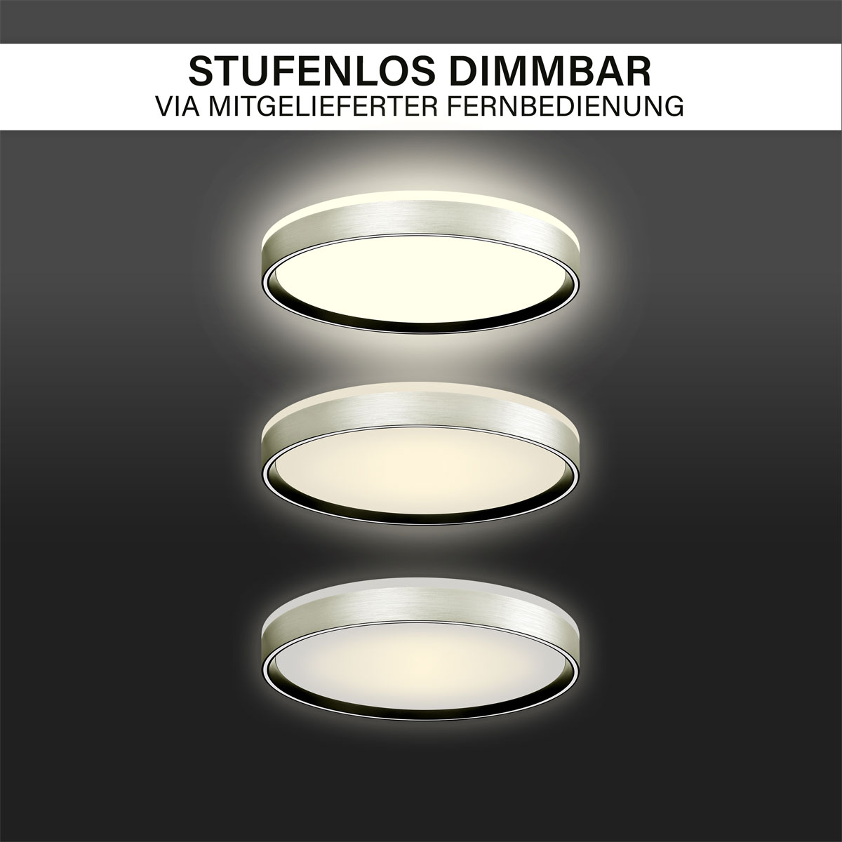 Decken-Wandleuchte SHINING PLUTO LED ALU 1800K 24W Bild 8