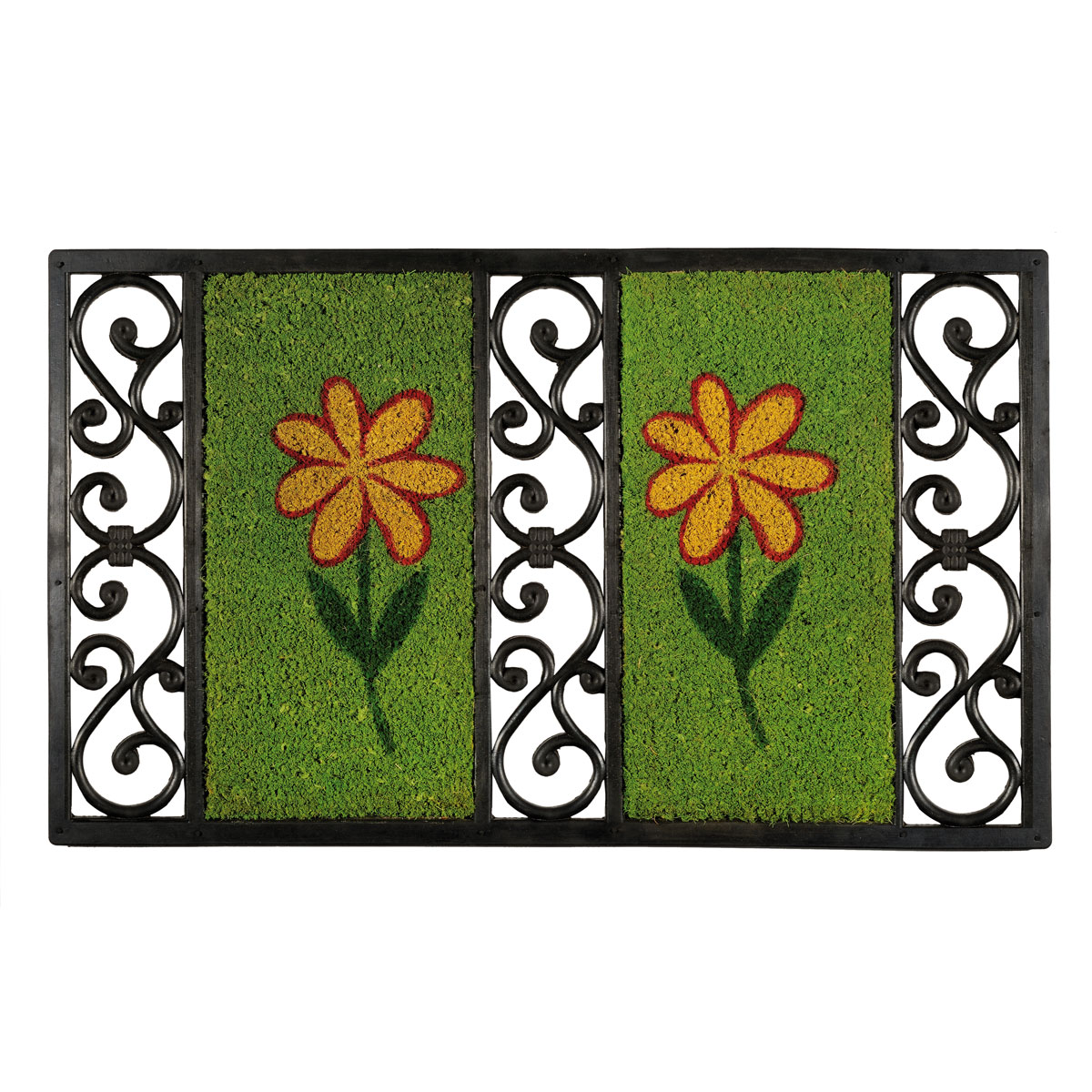 Kokosgummimatte Salome Flower gruen45x75cm