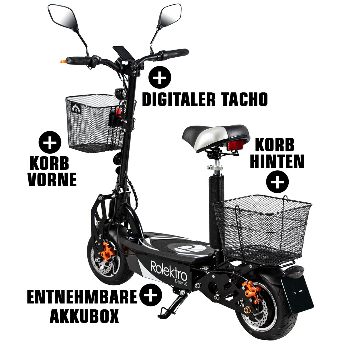 Rolektro E-Scooter „E-Joy 20“, faltbar, Schwarz Bild 3