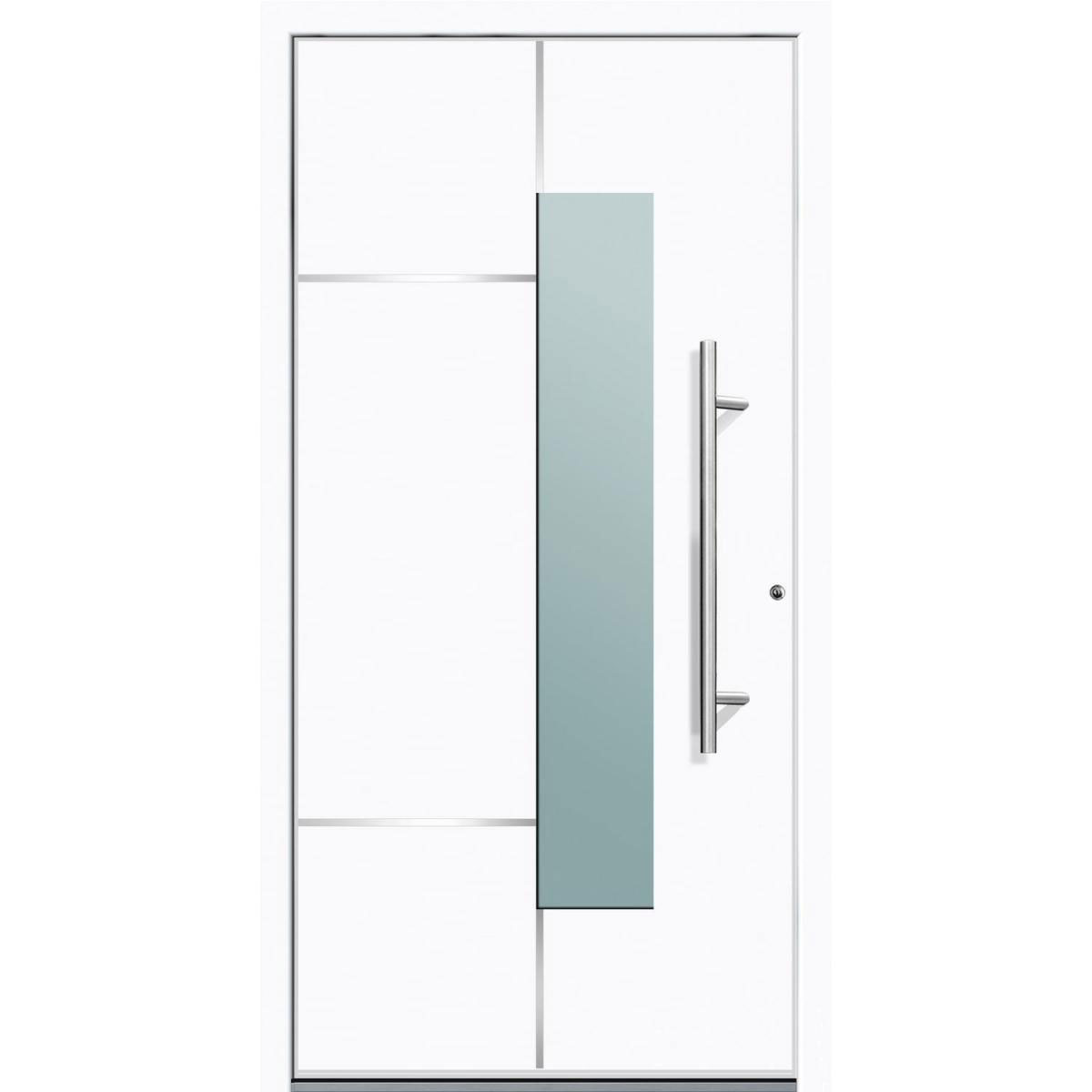 Aluminium Sicherheits-Haustür Bari Superior 60 mm weiß 110 x 210 cm Anschlag rechts inkl Griffset
