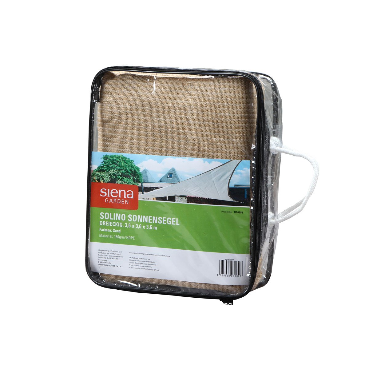 Siena Garden Dreieck-Sonnensegel Solino 360 x 360 x 360 cm natur Bild 3