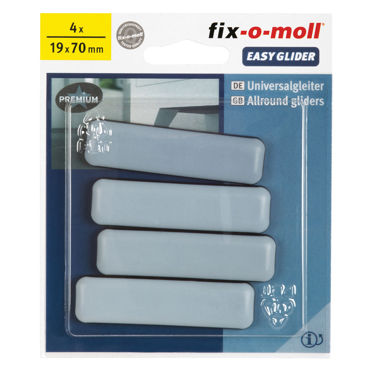 Suki Universalgleiter Easy Glider klebend 7 x 1,9 cm grau 4 Stück Bild 2