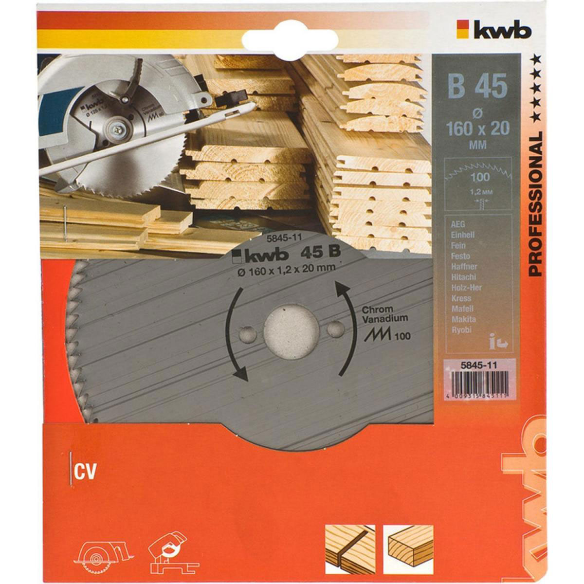 kwb  Profilholz-Kreissägeblätter für Handkreissägen Durchmesser 160x20 mm Bild 2