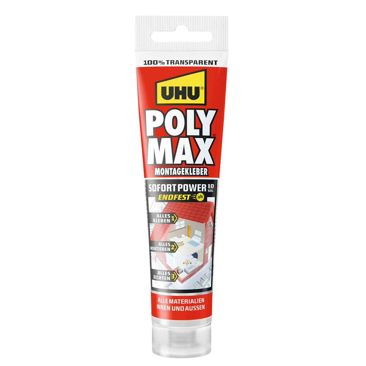 UHU  Montagekleber Poly Max Sofort Power transparent 115 g Bild 1