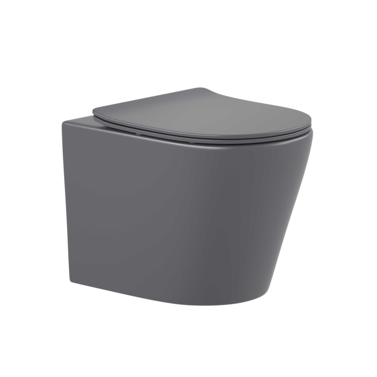 Wand WC Set Nakia inkl. WC-Sitz dunkelgrau