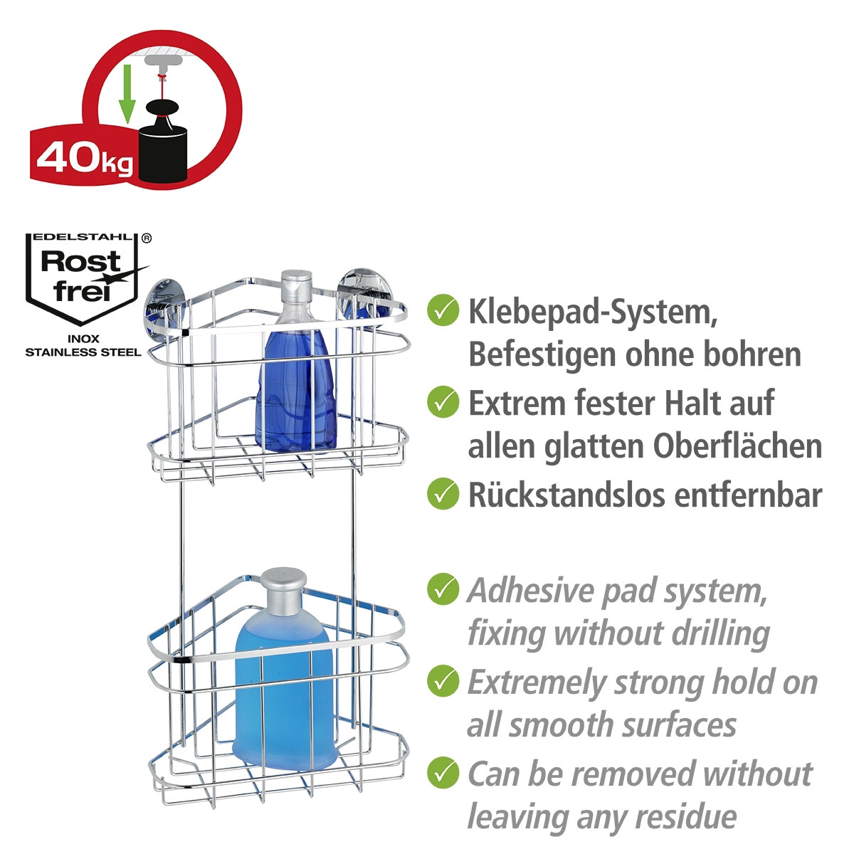 Wenko Turbo-Loc Eckregal 2 Etagen Bild 4
