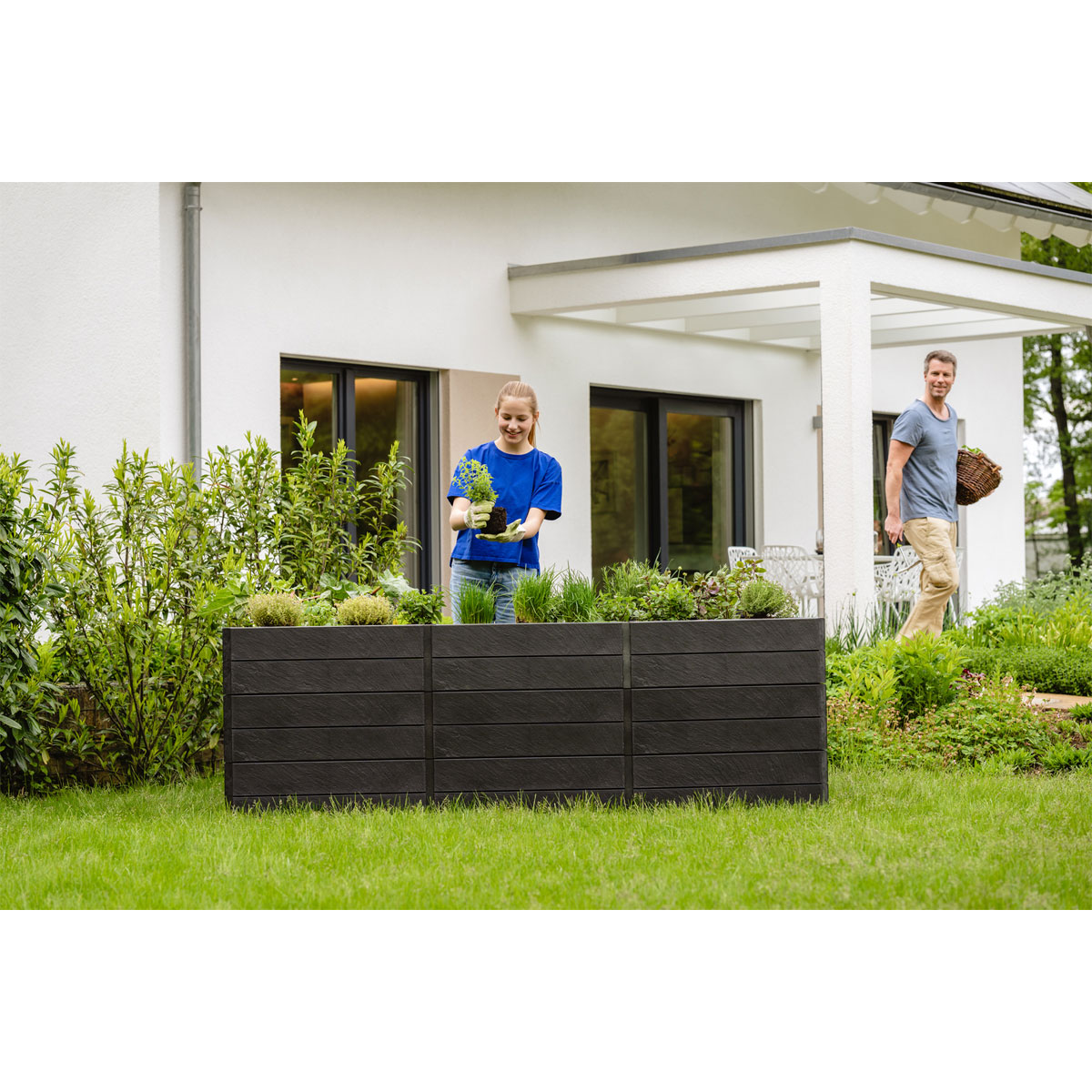 Garantia  Hochbeet Ergo Quadro U L 75 Stone, inkl. FLORA Wassersparsystem Bild 5