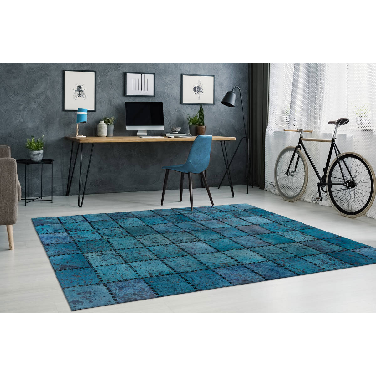 Lederteppich Voila 100 türkis Bild 2