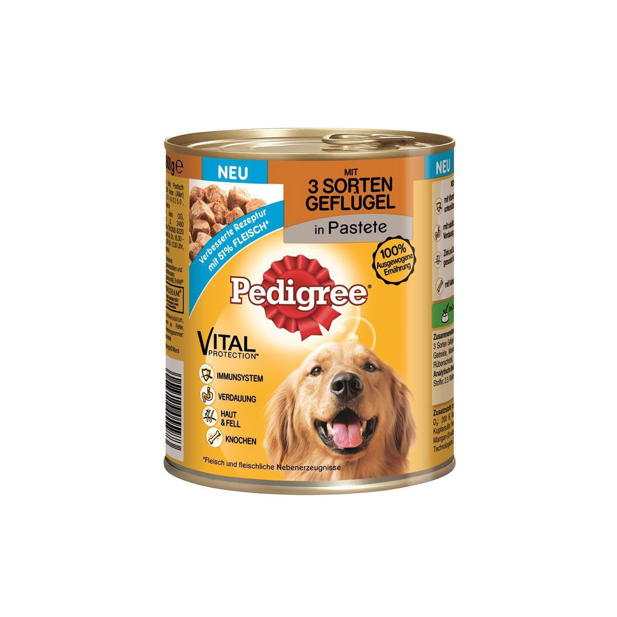 Pedigree  Dose Adult 3 Sorten Geflügel 800g Bild 2