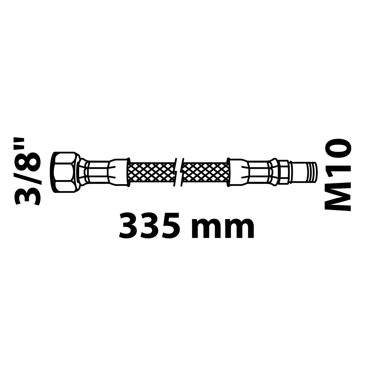 Kirchhoff Flex-Anschlussschlauch 335 mm 3/8"IG x M10AG Bild 2