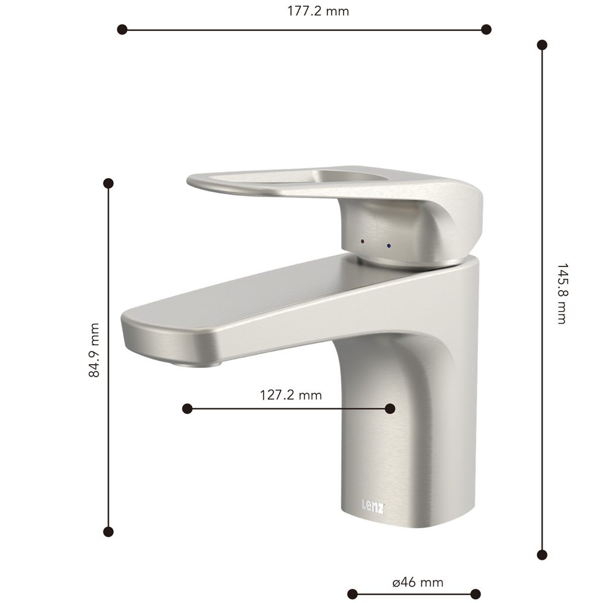 Lenz  Waschtischarmatur INOA Edelstahloptik Bild 4
