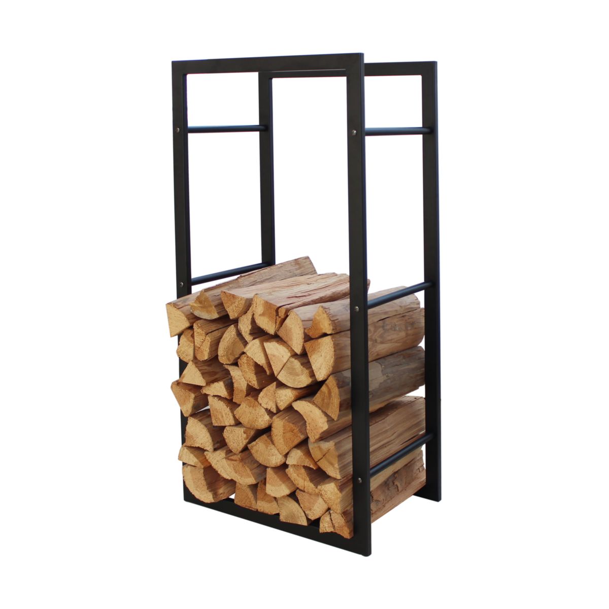 MyFireTool Kaminholzhalter Schwarz Pulverbeschichtet L45xB30xH96cm Bild 3