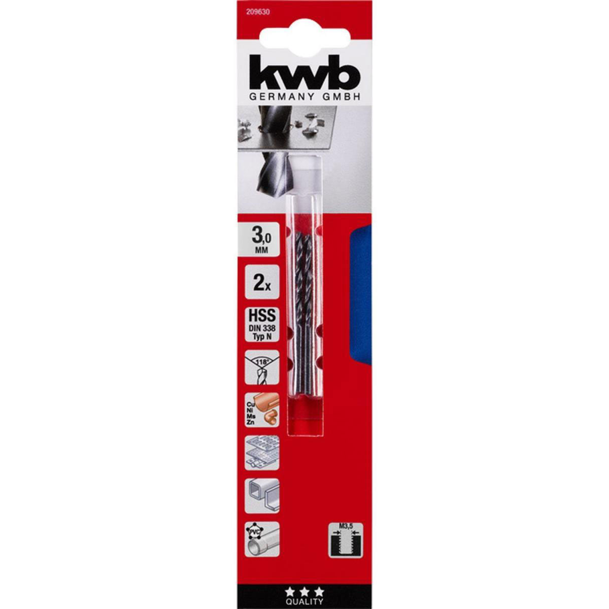 kwb  Spiralbohrer Durchmesser 3 mm Bild 2