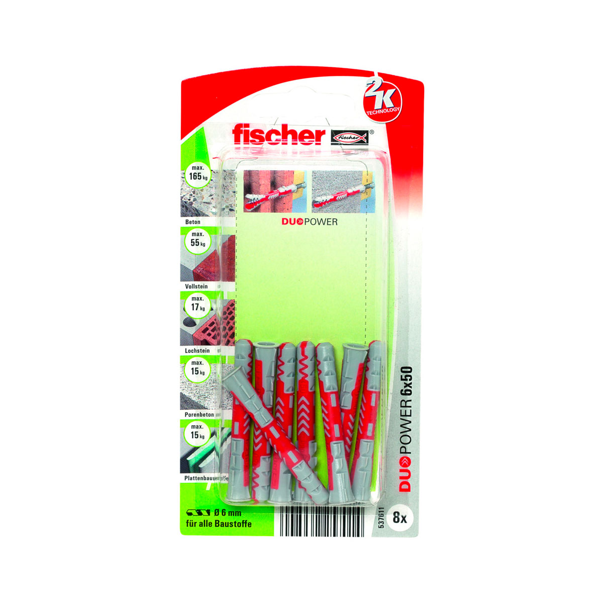 Fischer  Dübel DuoPower 6 x 50 mm 8 Stück Bild 1