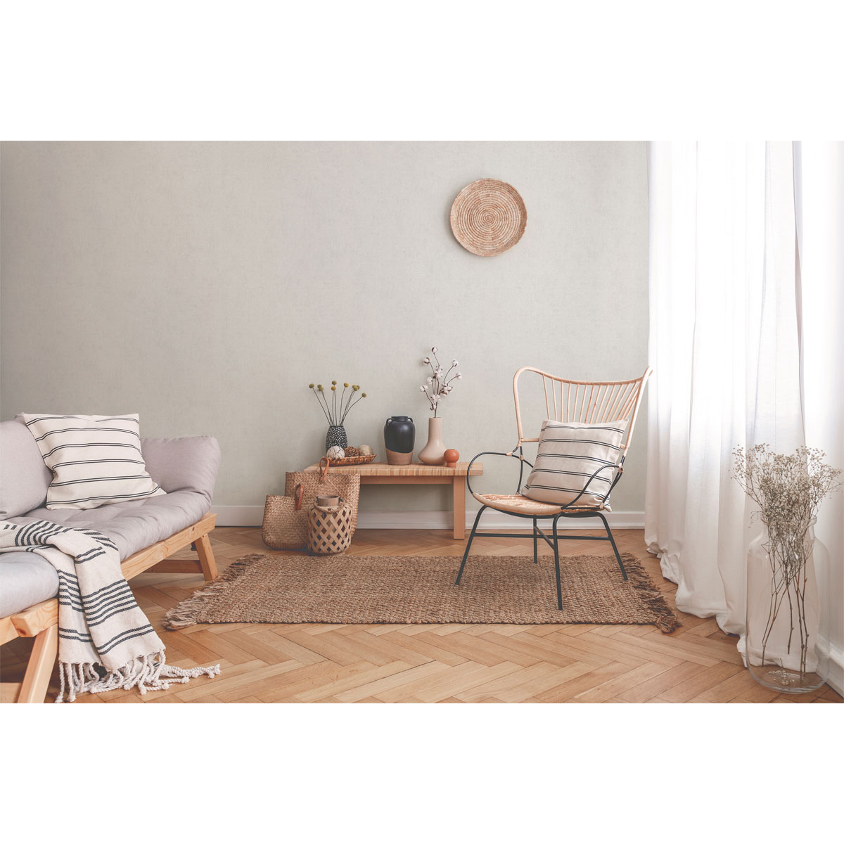 Vliestapete Cosy und Relay 10,5 x 0,53 m Uni creme Bild 3