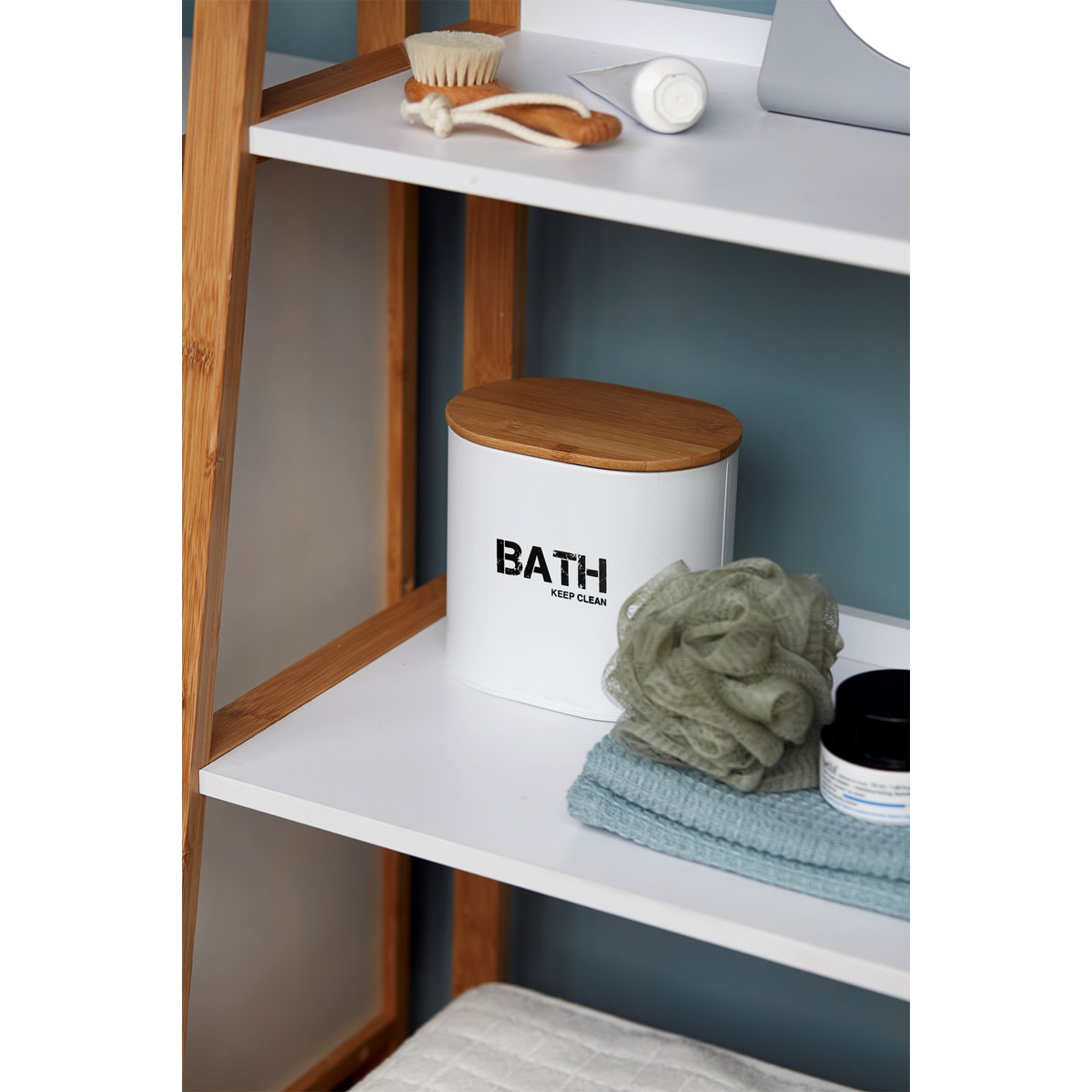 Wenko Badbox mit Bambusdeckel Gara weiß Bild 4