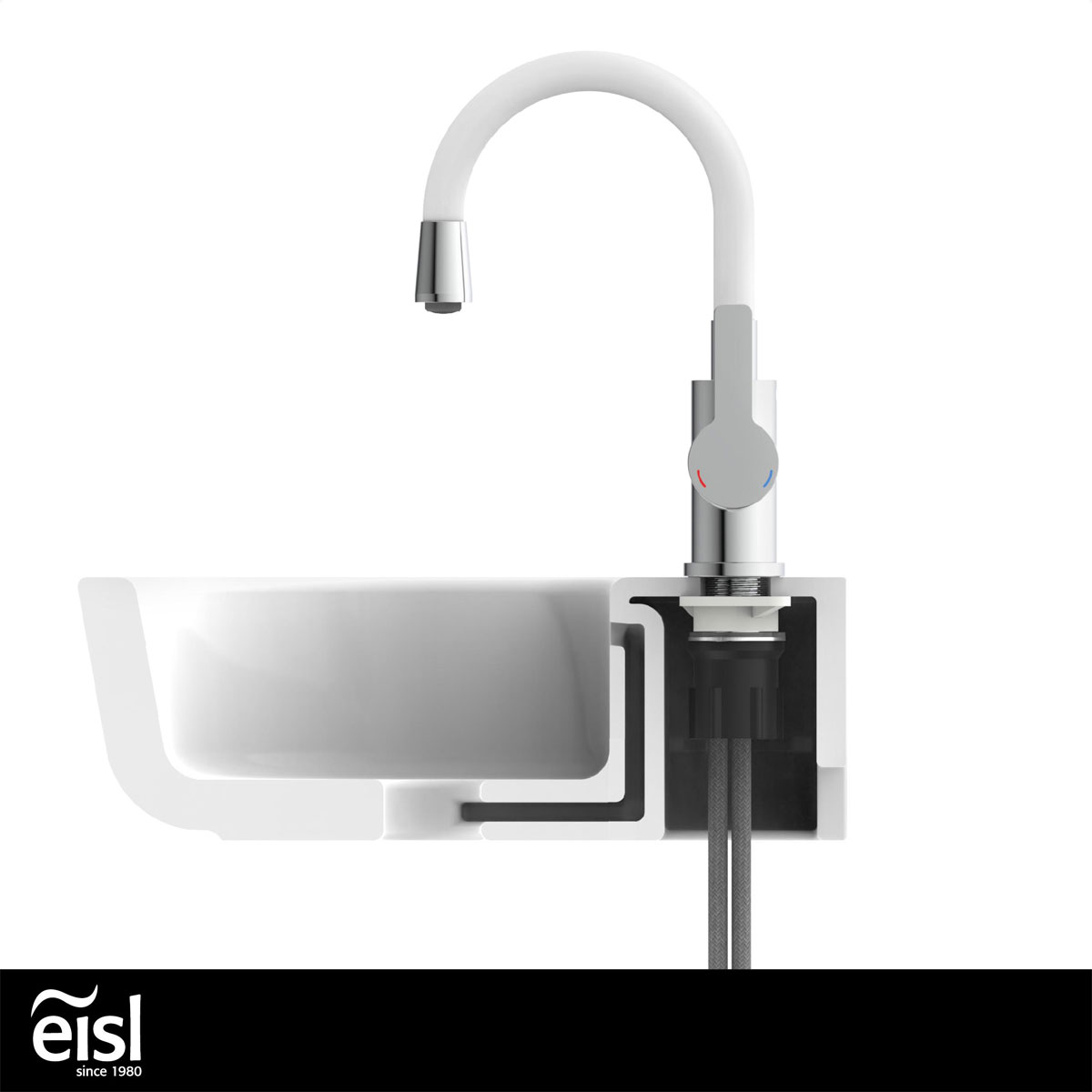 Eisl  Waschtischarmatur Flexo chrom weiß Cold Start Bild 8