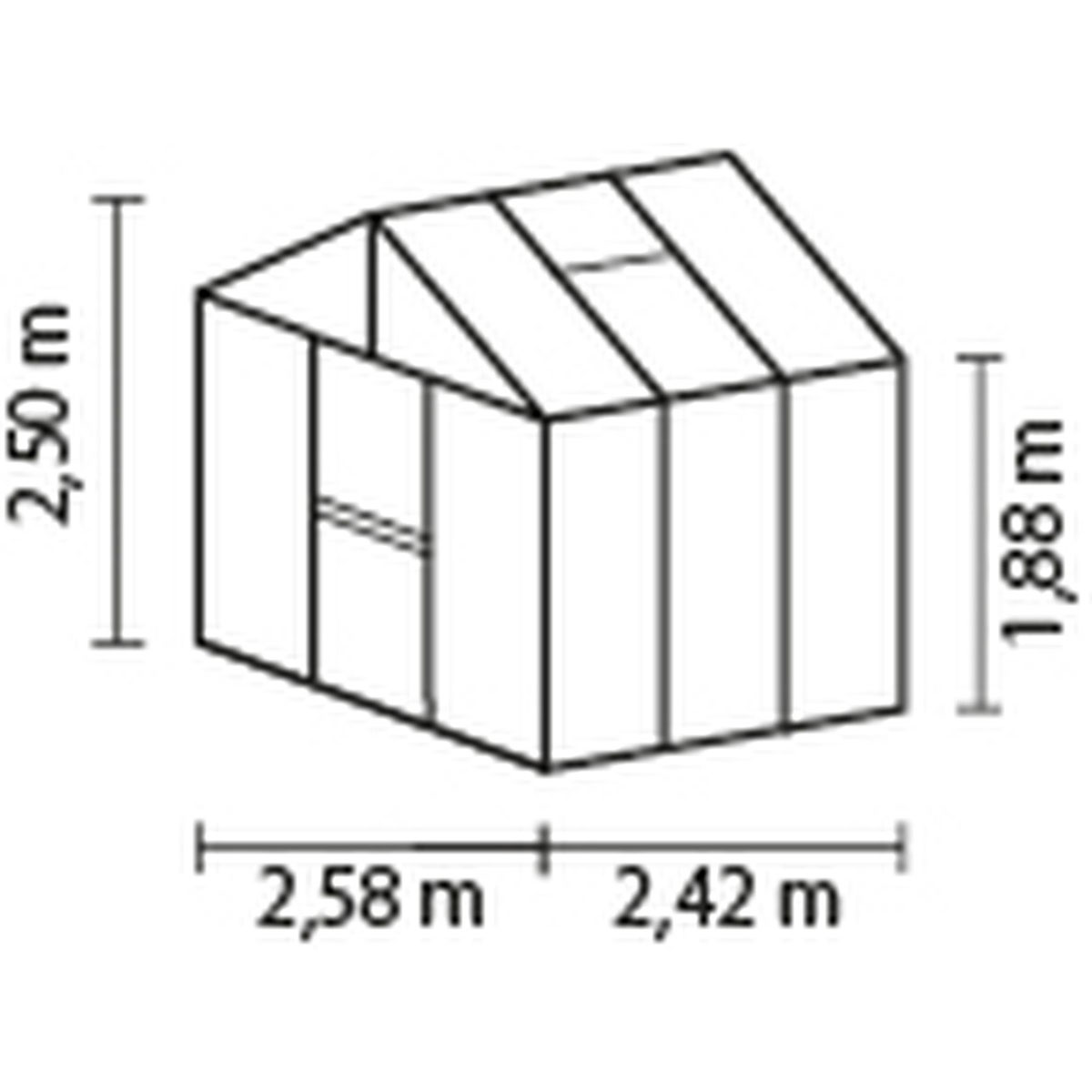 Vitavia Gewächshaus Zeus 6200 6,2m² 10 mm HKP silber Bild 2