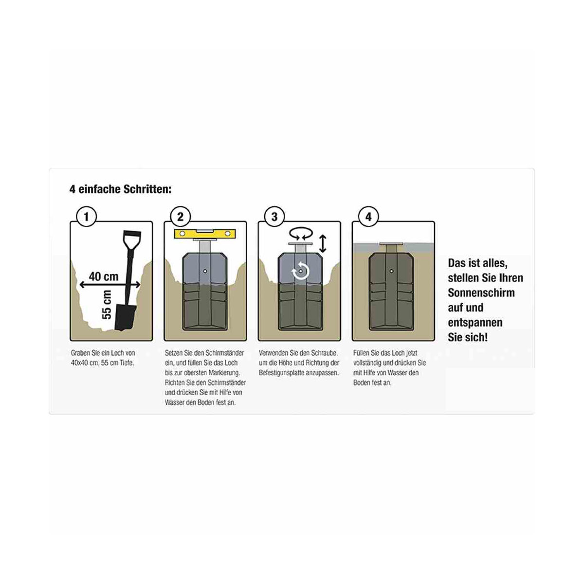 Siena Garden Bodenhülse Earthbase aus Kunststoff in schwarz Bild 4