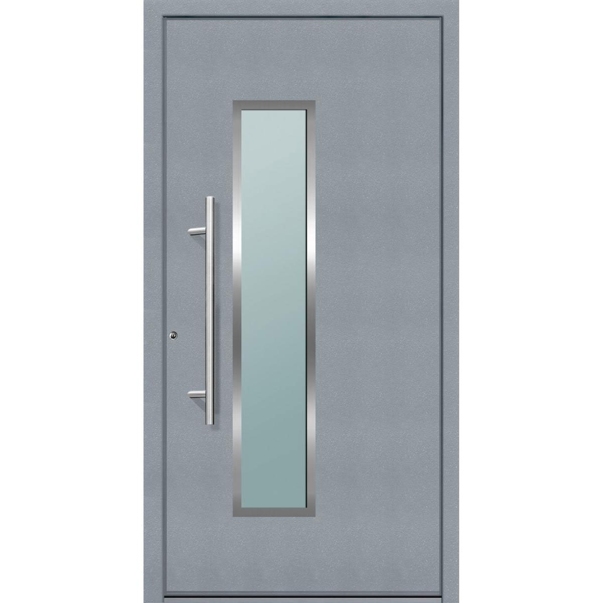 Aluminium Sicherheits-Haustür Ravenna Superior 60 mm grau 110 x 210 cm Anschlag links inkl Griffset Bild 1