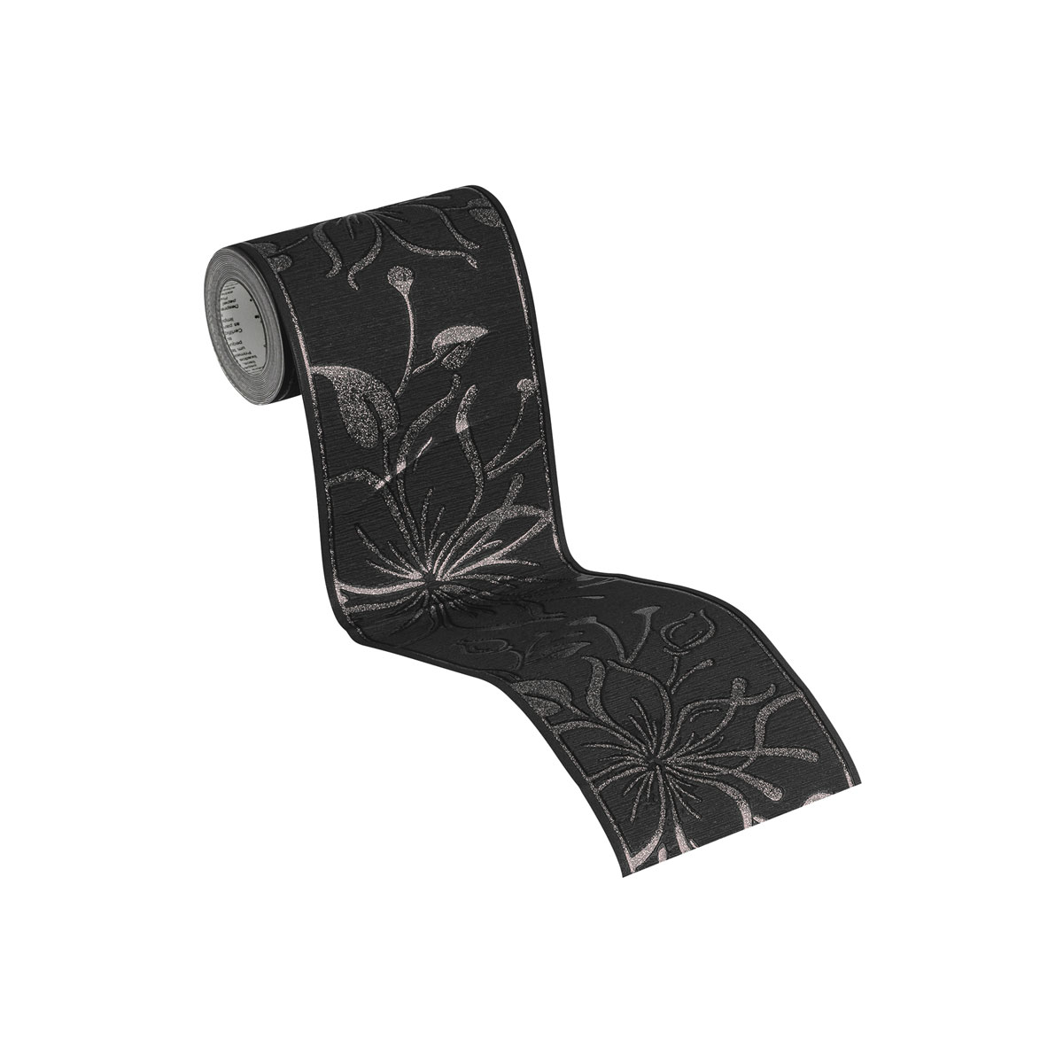 Selbstklebende-Borte Blume schwarz Glitter 5 m Bild 2