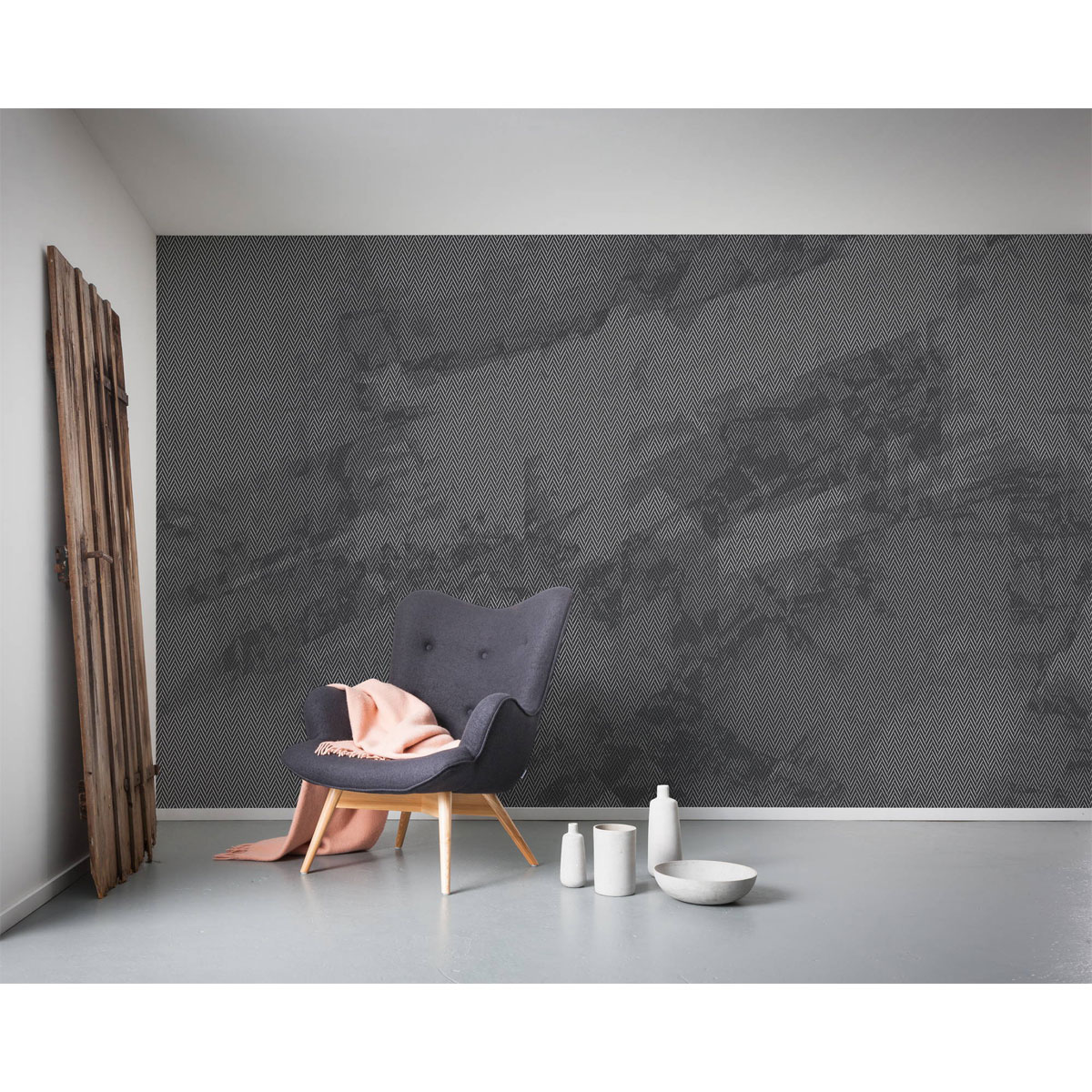 Komar  Vlies Fototapete Maya Tweed b/w 400x250 cm