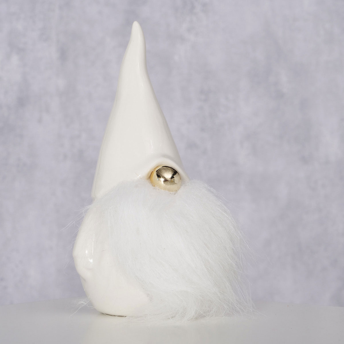 Figur Gundo Wichtel 7,5 x 8 x 15 cm weiß Keramik Bild 3