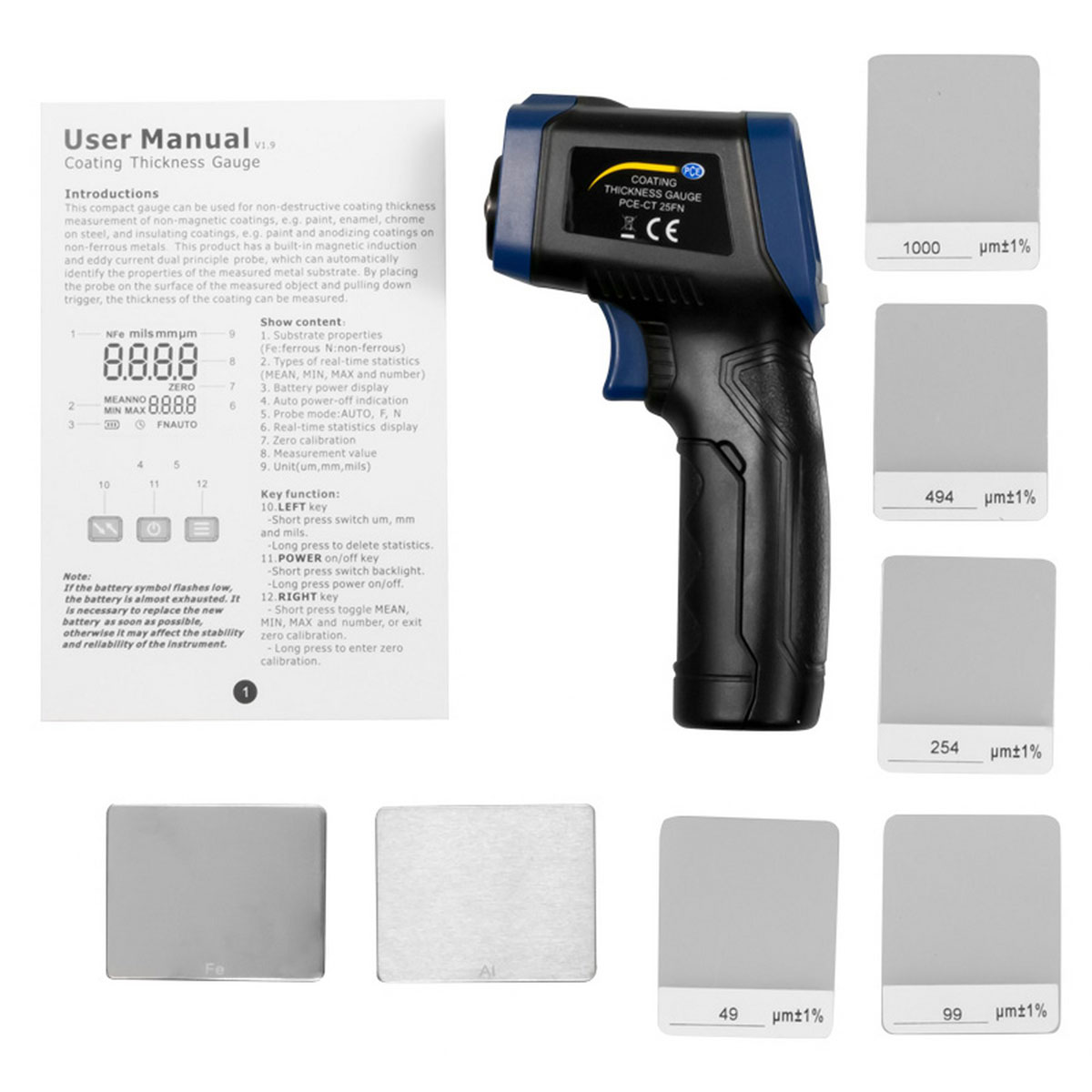 PCE Instruments Schichtdickenmessgerät „PCE-CT 25FN“, Dickenmessgerät Bild 6