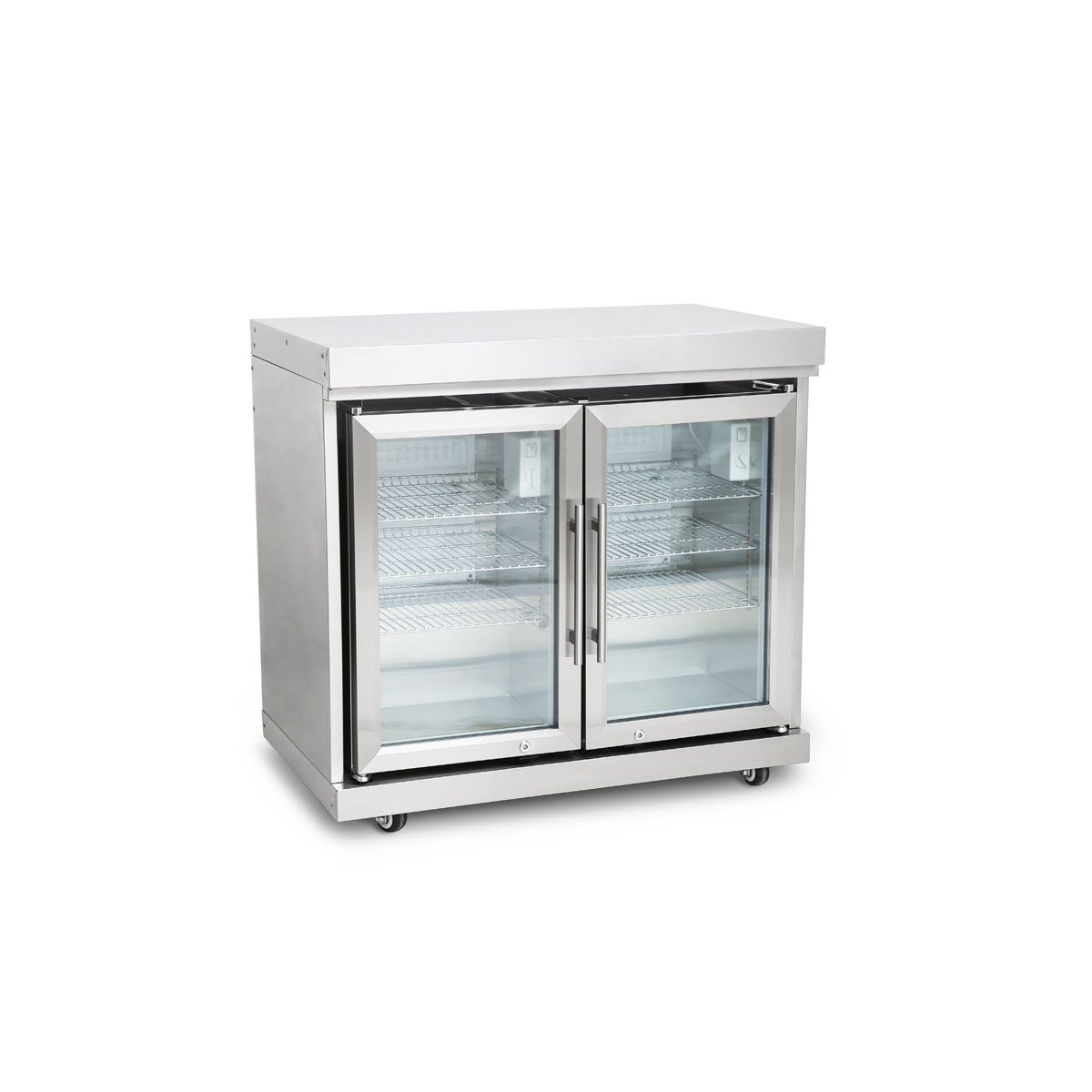 Edelstahl-Erweiterungsmodul mit Doppelkühlschrank