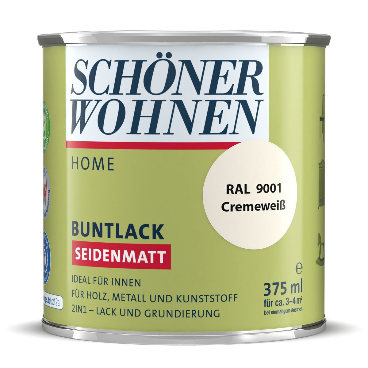 Schöner Wohnen Farbe Buntlack Home cremeweiß seidenmatt 375 ml