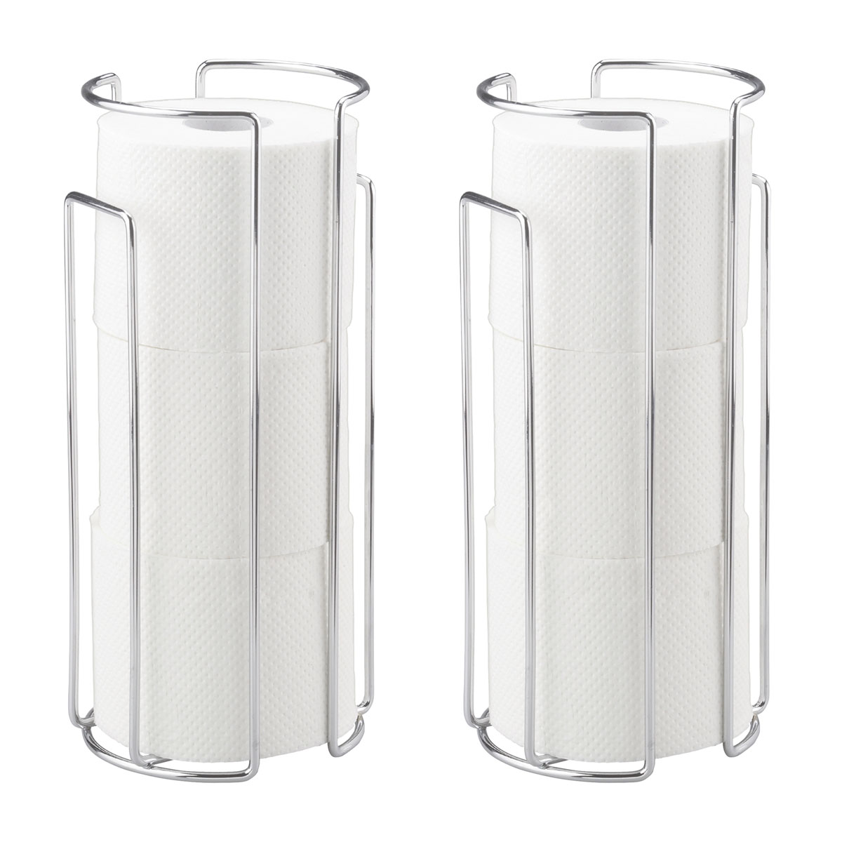 Wenko  Toilettenpapier-Ersatzrollenhalter Chrom 2er Set für 3 Rollen Bild 1