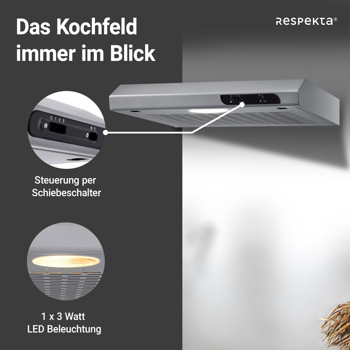 Respekta Suna Unterbauhaube DH540IXL 50 cm Edelstahl Bild 9