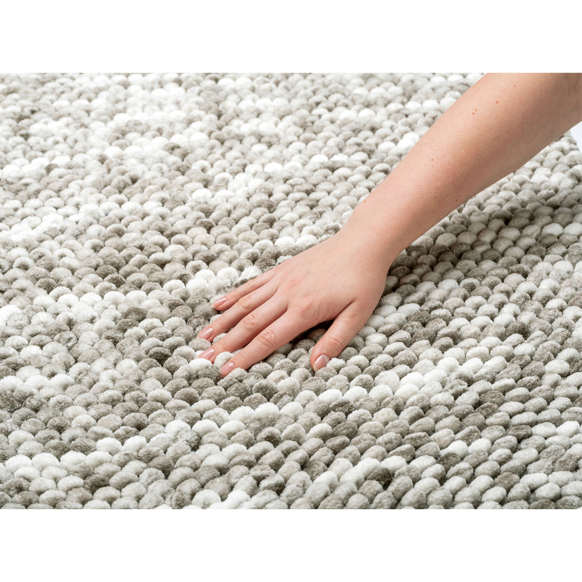 Wenko  Badteppich Urdu Taupe 60 x 90 cm Mit Melagne-Effekt Bild 5