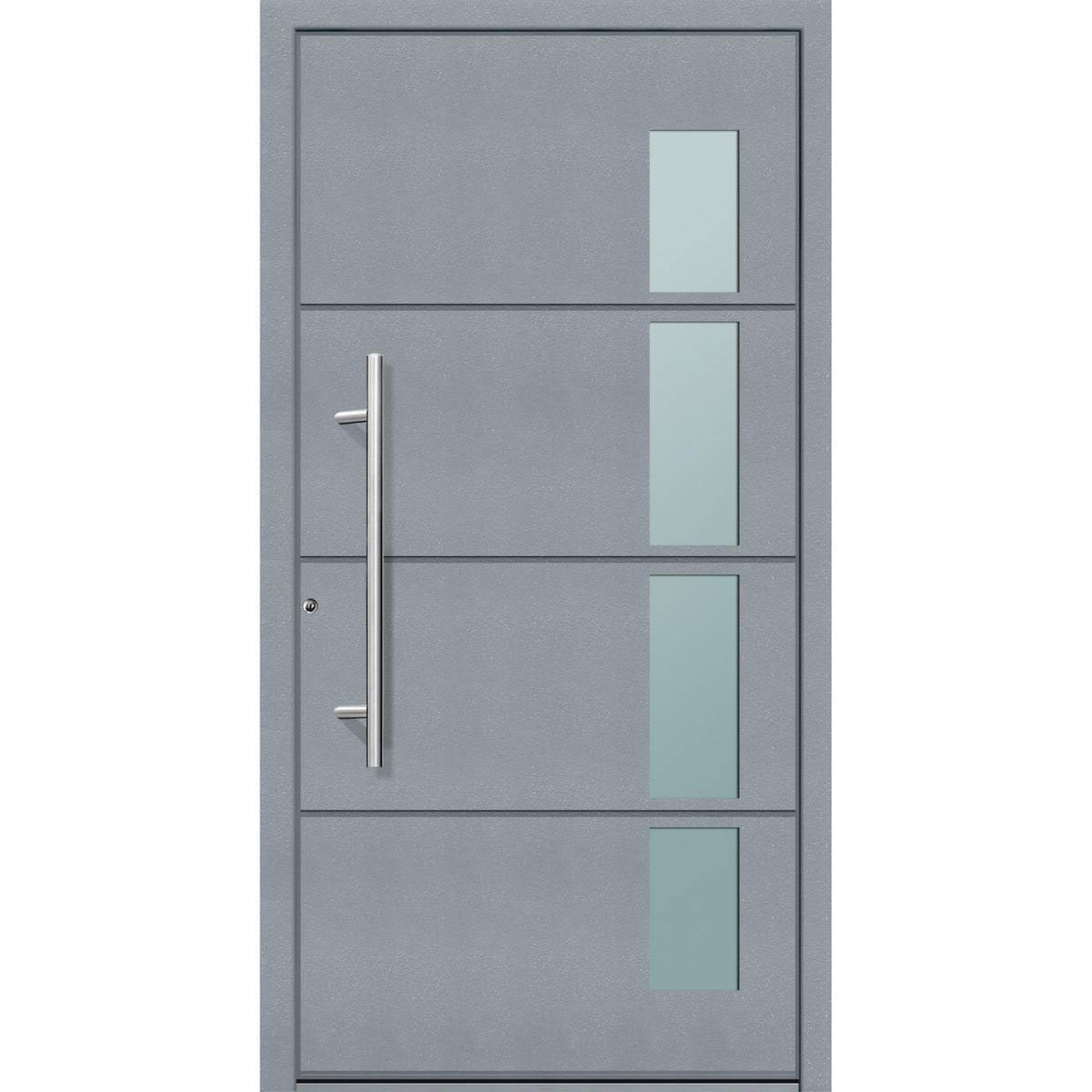 Aluminium Sicherheits-Haustür Prato Superior 60 mm grau 110 x 210 cm Anschlag links inkl Griffset Bild 1