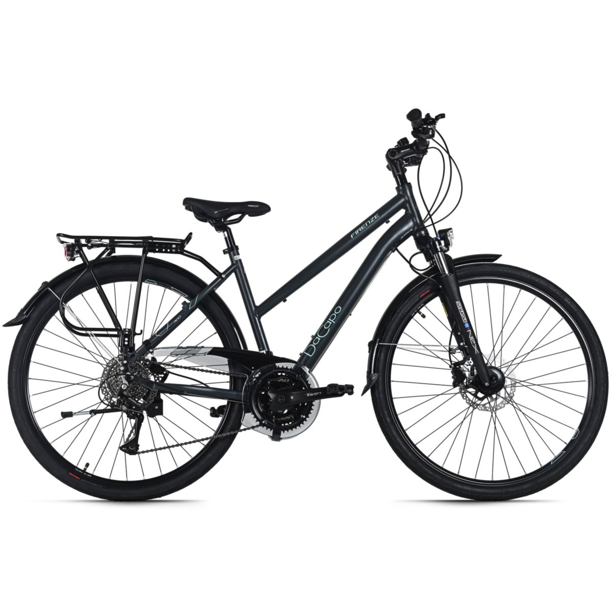 DaCapo Trekkingrad Damen 28'' Firenze 300 Anthrazit 24 Gänge RH 48 cm Hydraulische Scheibenbremsen