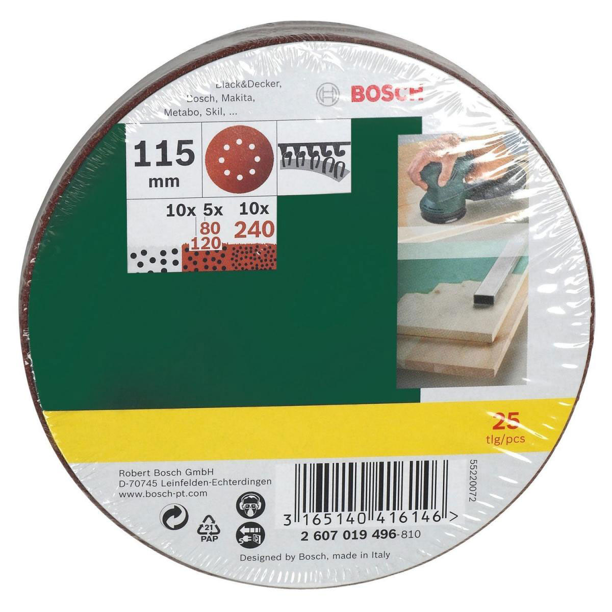 Bosch  Exzenterschleifblätter-Set 11,5 cm P80/120/240/115 Bild 2