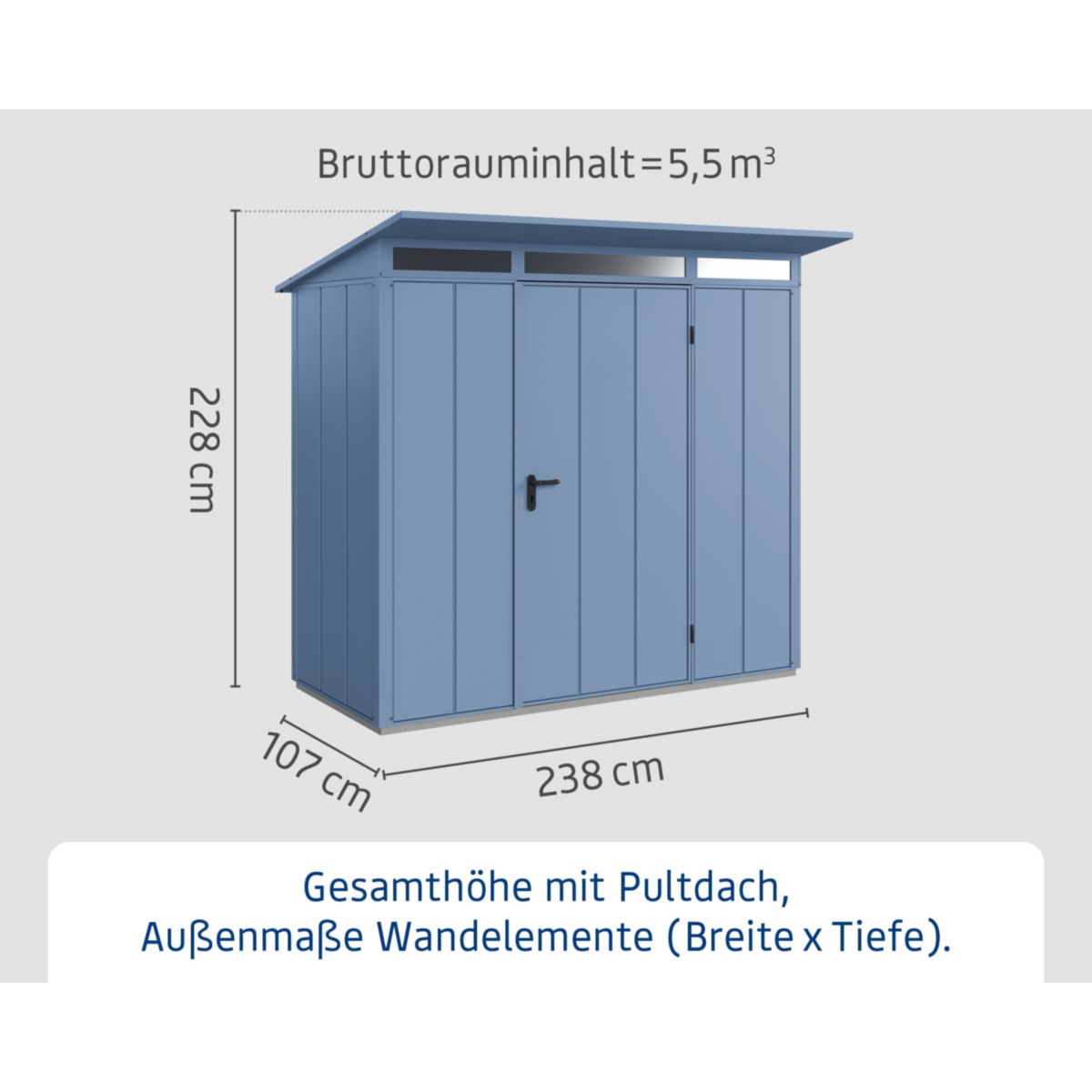 EcoStar  Gerätehaus Elegant-PTyp 1RAL5014 1 flg Bild 3