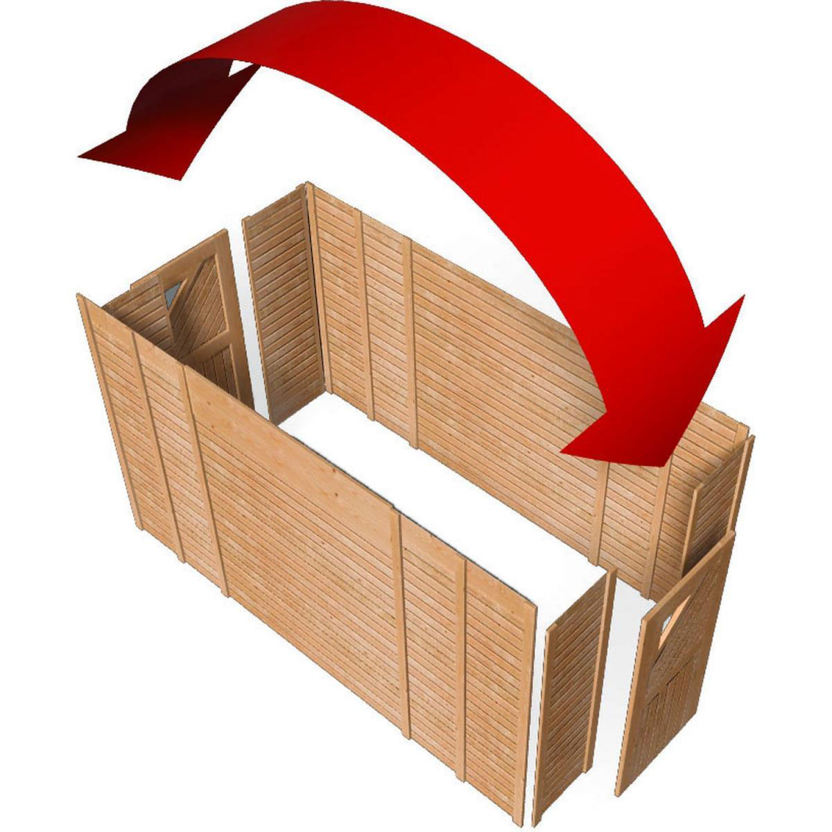 Karibu Geräteraum 2 KDI mit Einzelflügeltor in der Seite Breite 274 cm