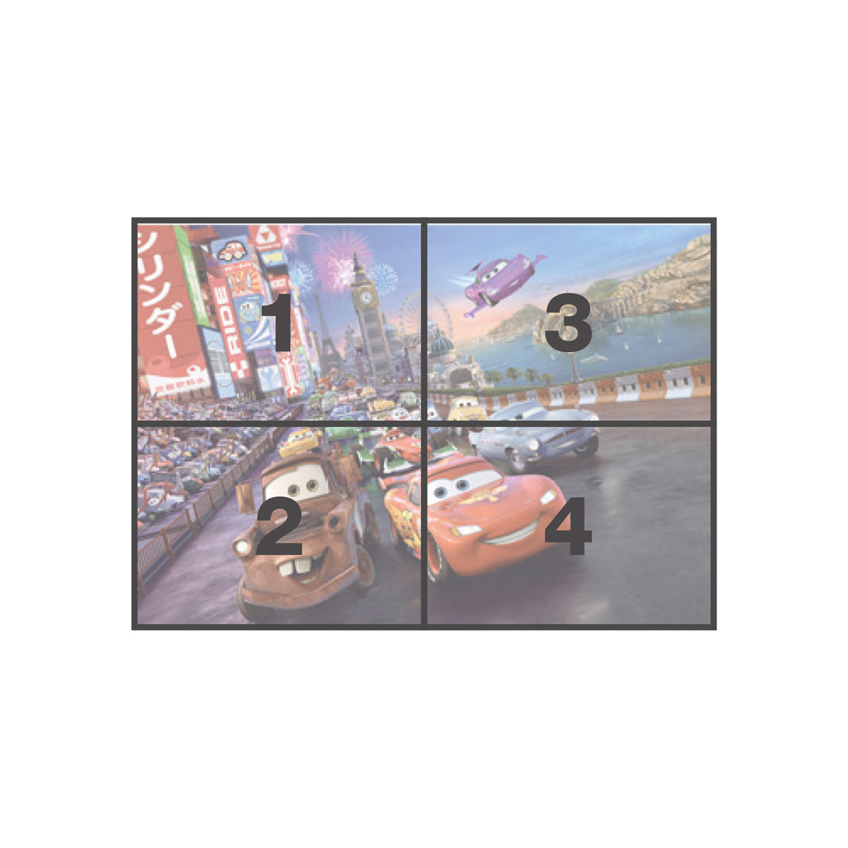 Komar  Papier Fototapete Cars Race 254x184 cm Bild 3