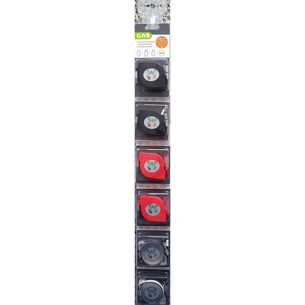 Micro-USB-Kabel 3in1 Clip Strip