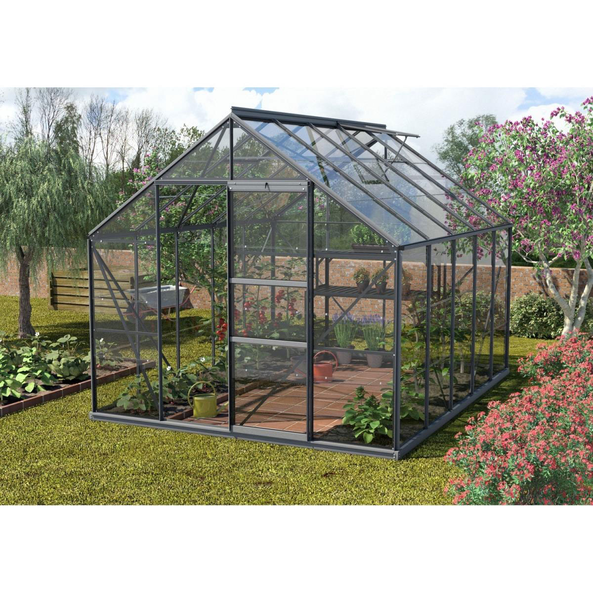 Vitavia Gewächshaus Merkur 8300 8,3m² 3 mm Einscheibensicherheitsglas schwarz