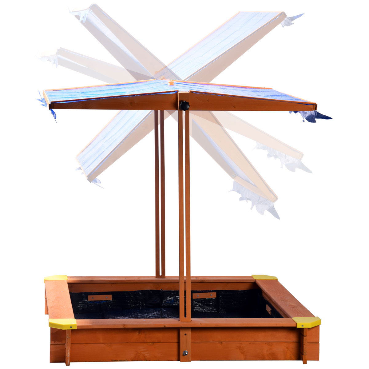 dobar Sandkasten aus FSC-Holz inkl Bodenplane 117 x 117 x 117 cm Bild 2