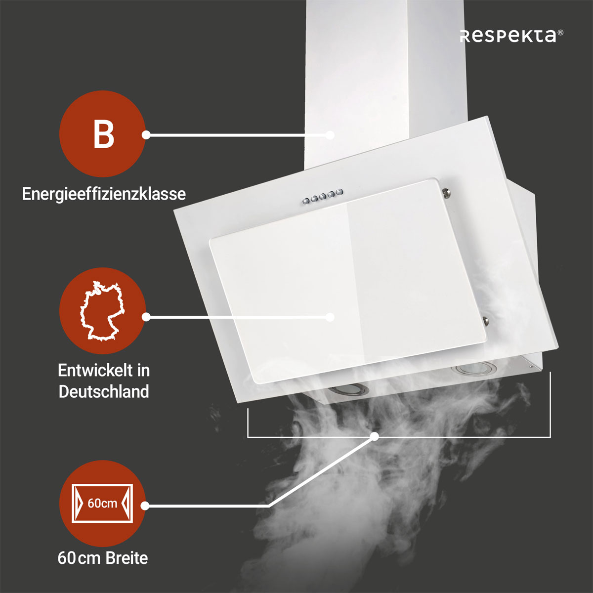 Respekta Schraeghaube EEK:B weiss 60cmCH33060WB Bild 3