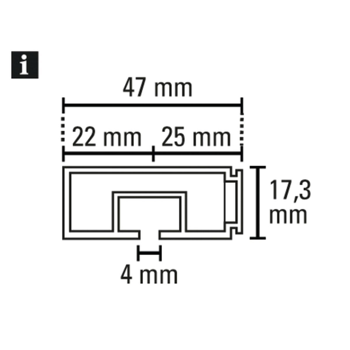 Gardinia Vorhangschiene GE1 250 cm mit Profil für Blendenbefestigung weiß Bild 2
