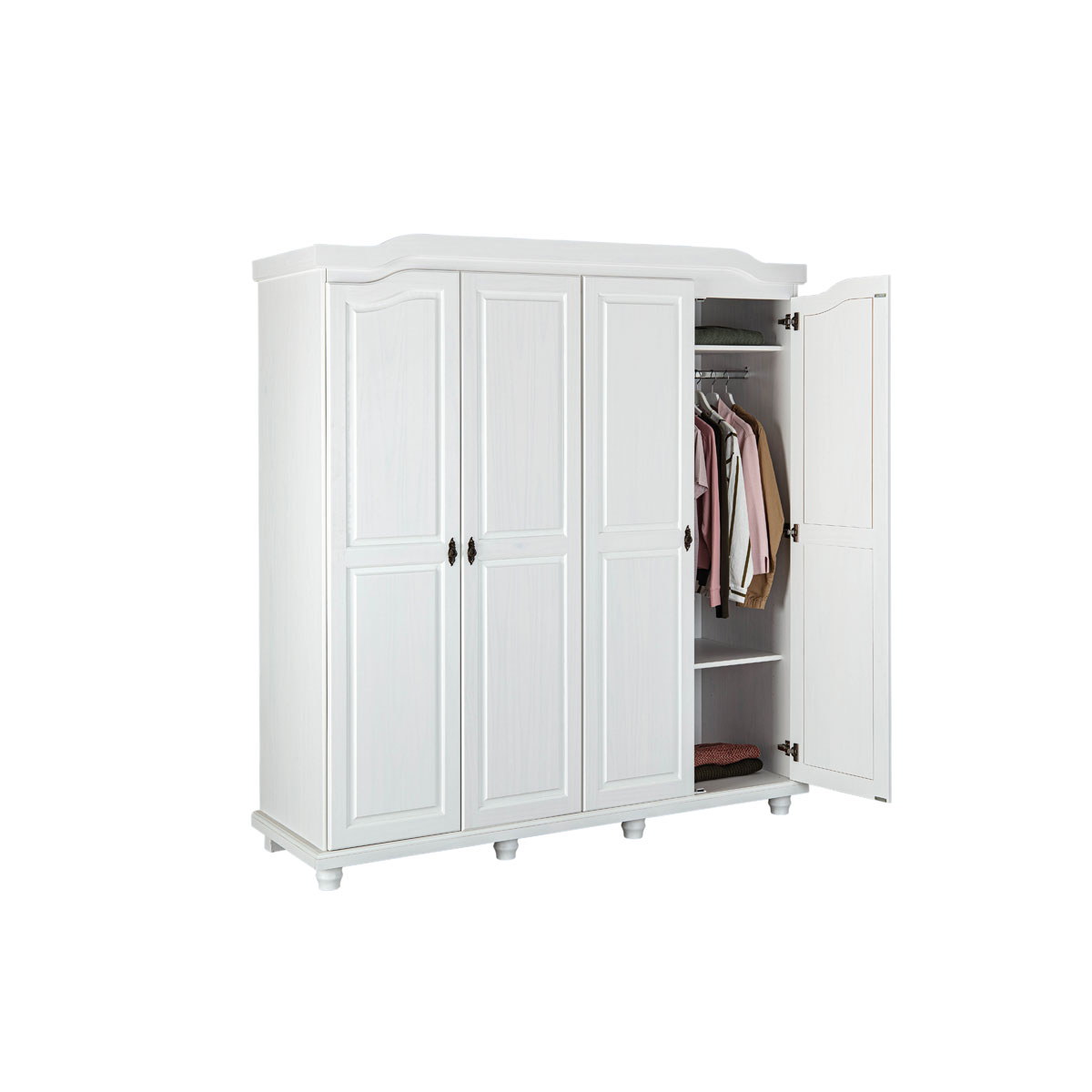 Inter Link Kleiderschrank „Isny“, 4-Türen, Kiefer, weiß Bild 3